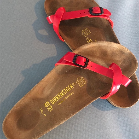 Red strappy Birkenstocks - Picture 1 of 1